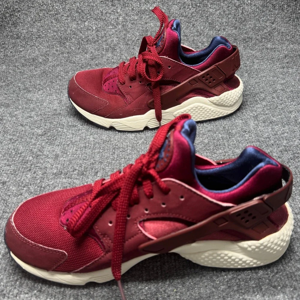 Nike Air‎ Huarache Mens 8 Burgundy Maroon Navy Blue Sneakers 318429-608